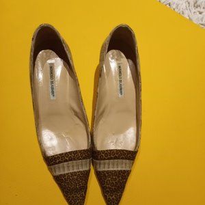 Manolo Blahnik Cheetah/Patterned Kitten Heels